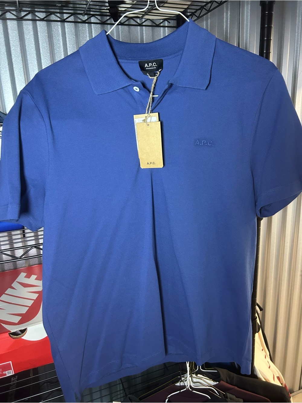 A.P.C. Men's Deep Blue Polo Shirt